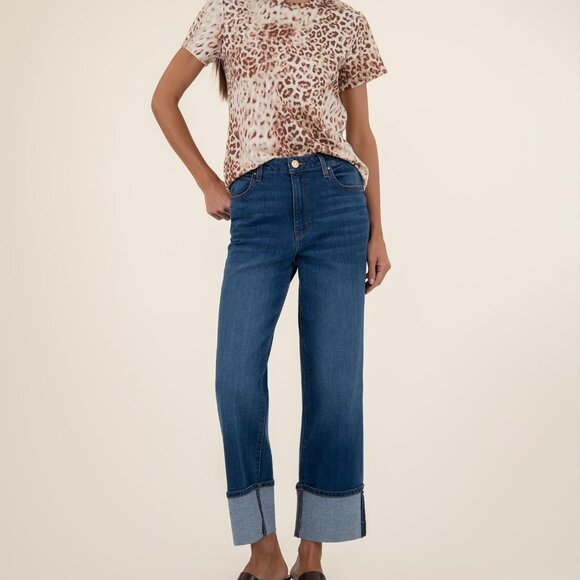 Kut from the Kloth Remington- Scoop Neck Shirt Size LARGELARGE / Cocao/Taupe - Picture 1 of 3